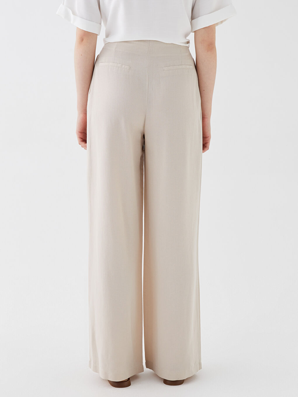 Әйелдерге арналған кең үлгідегі өрнексіз зығыр қоспасы шалбар-6