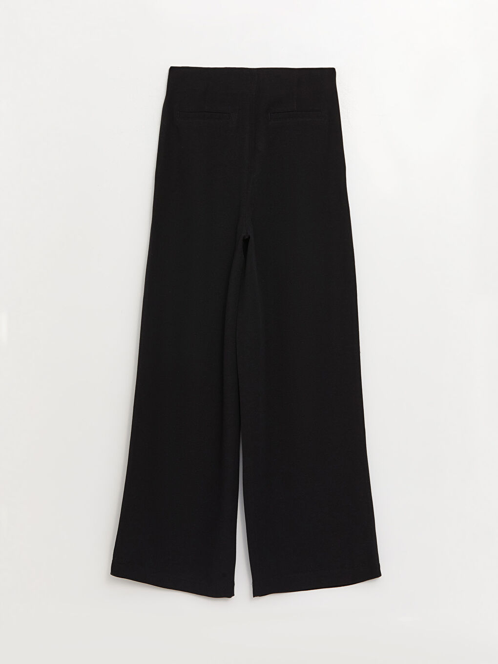 Siyah Rahat Kalıp Düz Keten Karışımlı Kadın Pantolon-6