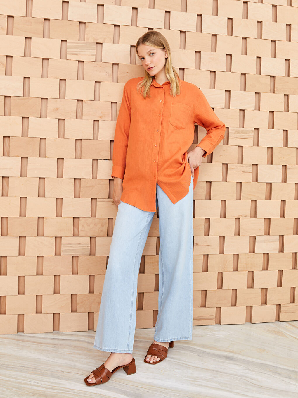 Plain Muslin Women's Shirt Tunic-2