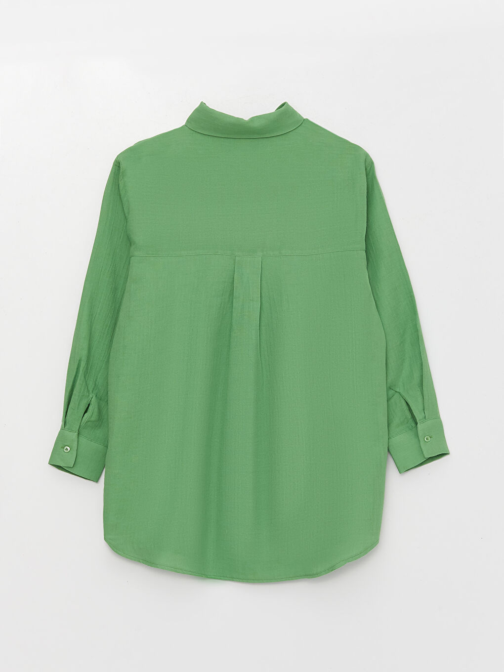 Yeşil Düz Müslin Kadın Gömlek Tunik-7