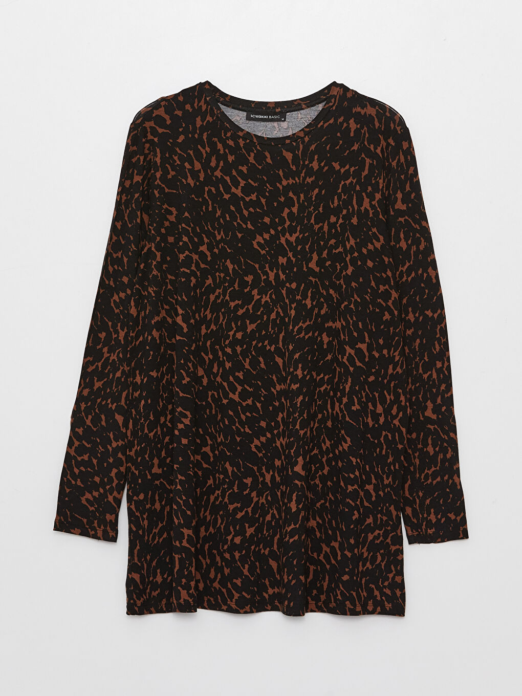 Crew Neck Patterned Long Sleeve Women's T-Shirt-5