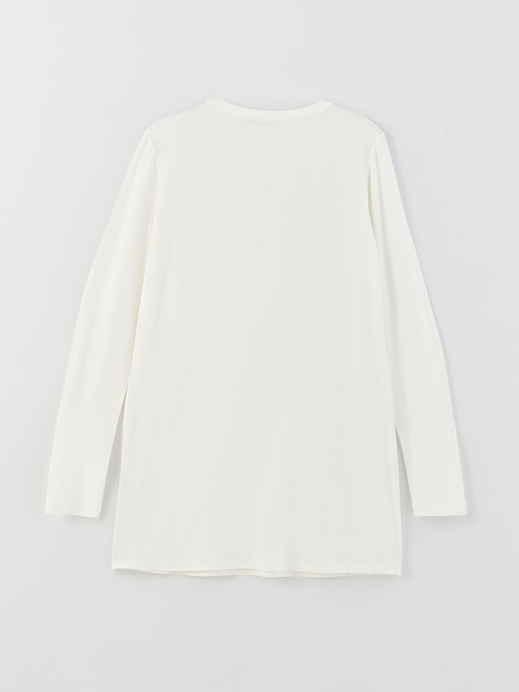 Tricou Simplu cu Mânecă Lungă și Guler Rotund pentru Femei-5