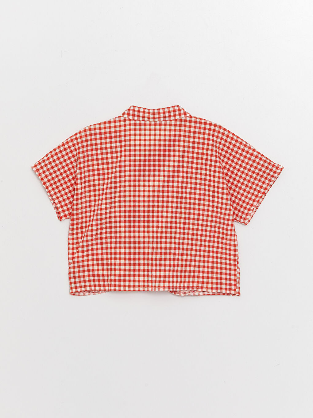 LCW ECO Plaid Short Sleeve Girls' Crop Shirt -S3H419Z4-LP8