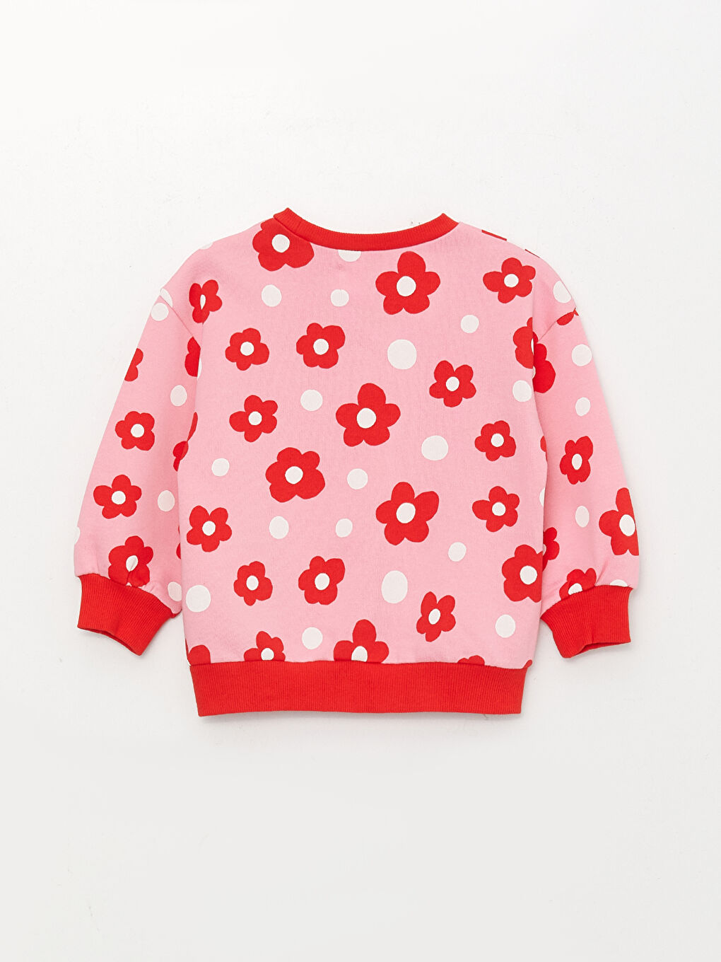 Pembe Bisiklet Yaka Uzun Kollu Kız Bebek Sweatshirt-5