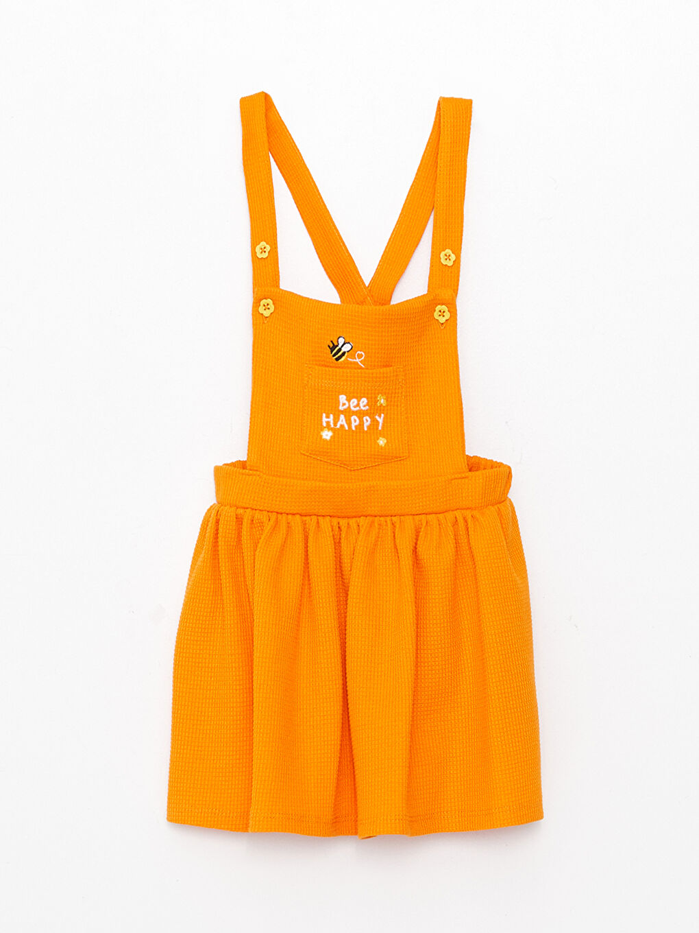 Ekru Baskılı Kız Bebek Tişört ve Salopet 2'li Takım-7