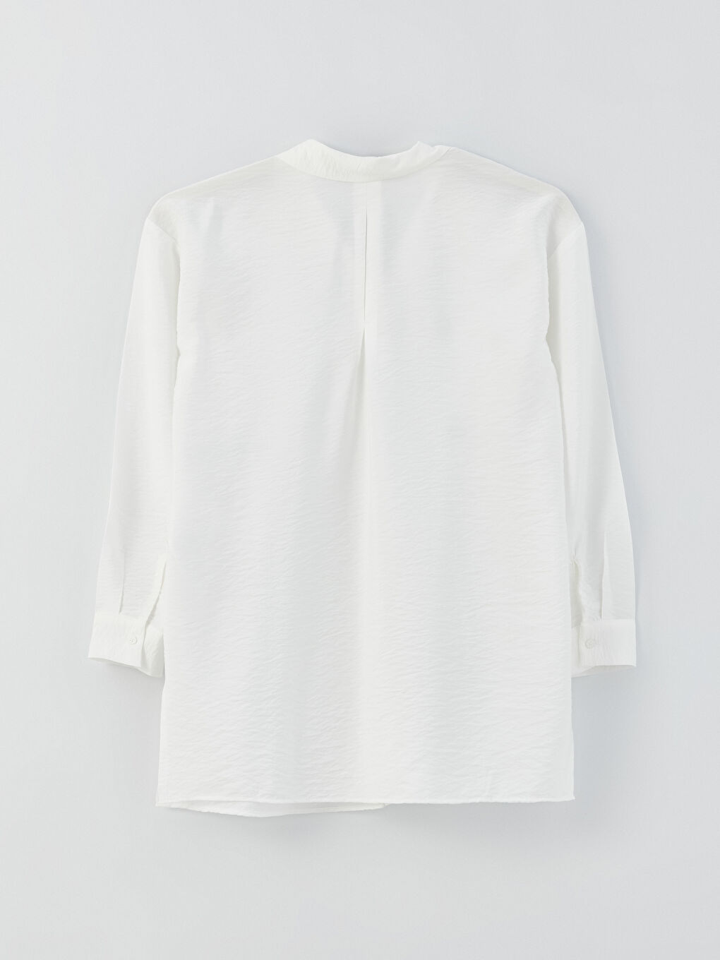 Beyaz Düz Uzun Kollu Hamile Gömlek Tunik-6