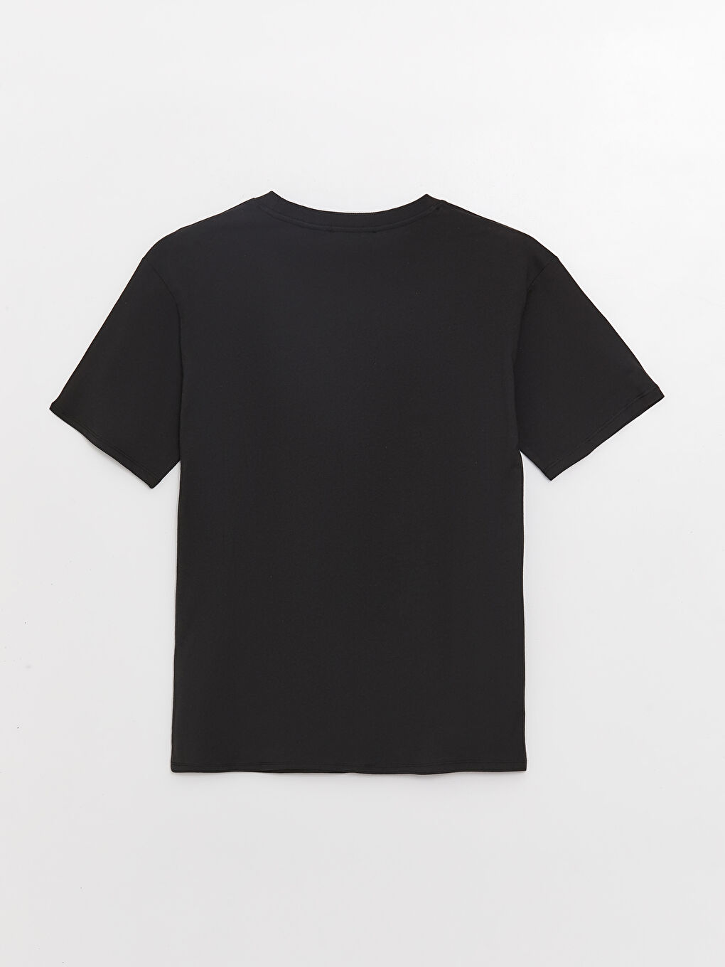 Siyah Bisiklet Yaka Bugs Bunny Baskılı Kısa Kollu Oversize Kadın Tişört-6