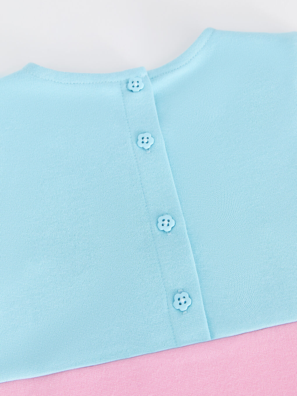 Mavi Bisiklet Yaka Kısa Kollu Baskılı Kız Bebek Elbise-11