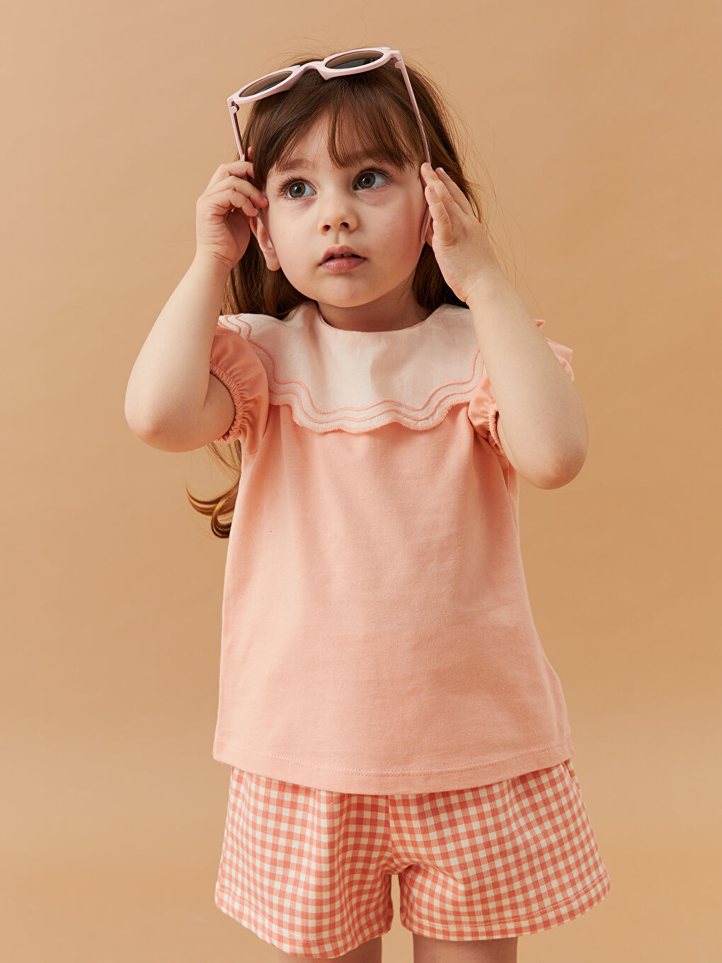 Peter Pan Collar Short Sleeve Baby Girls' T-Shirt-2