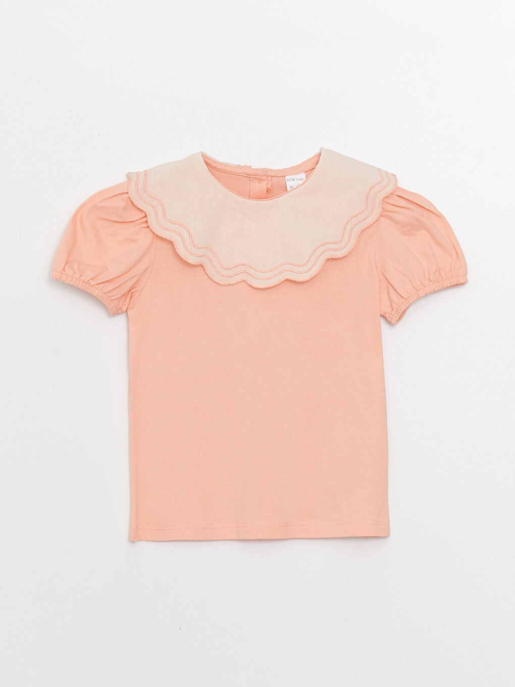Peter Pan Collar Short Sleeve Baby Girls' T-Shirt-3