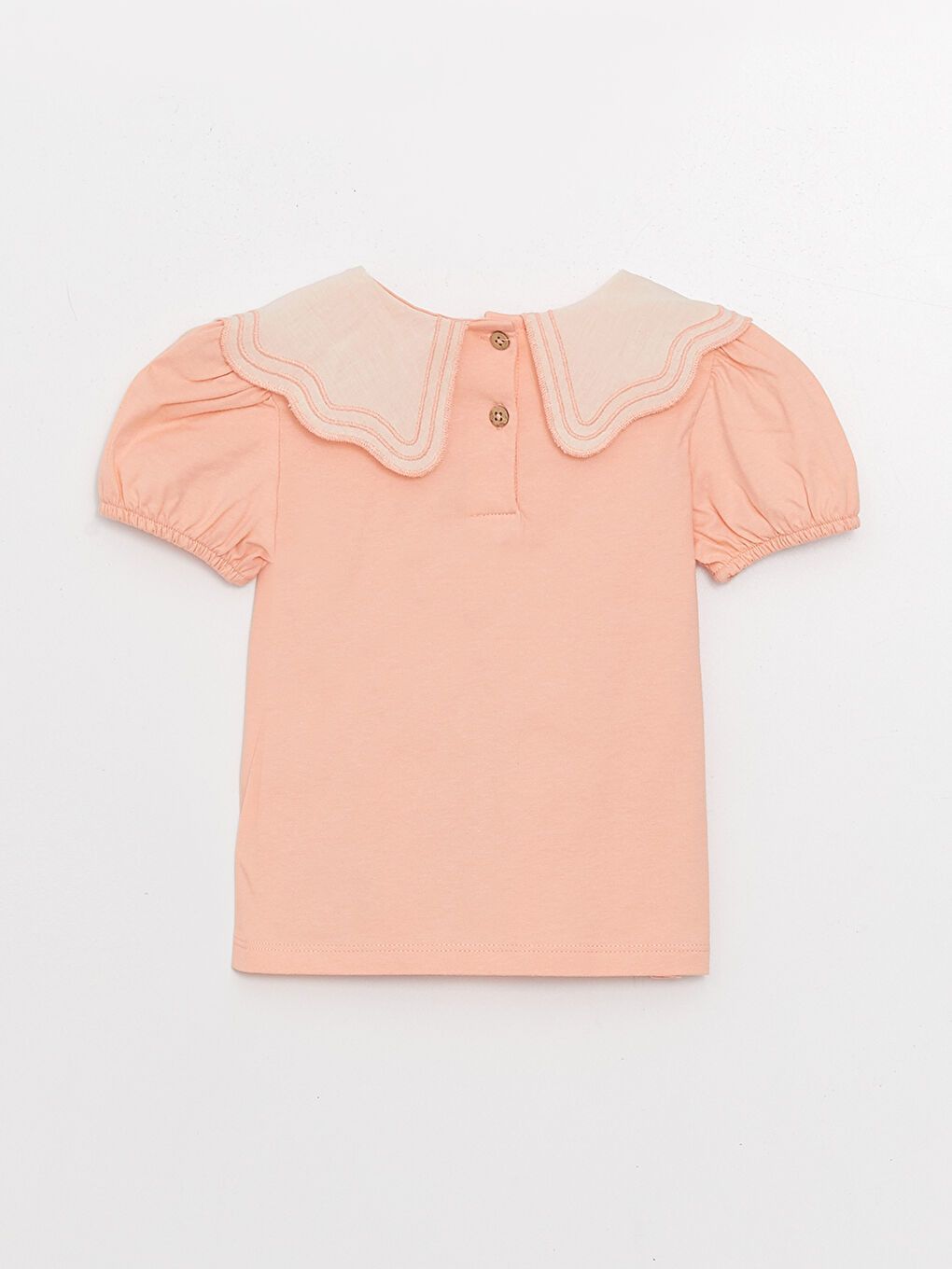 Peter Pan Collar Short Sleeve Baby Girls' T-Shirt-4