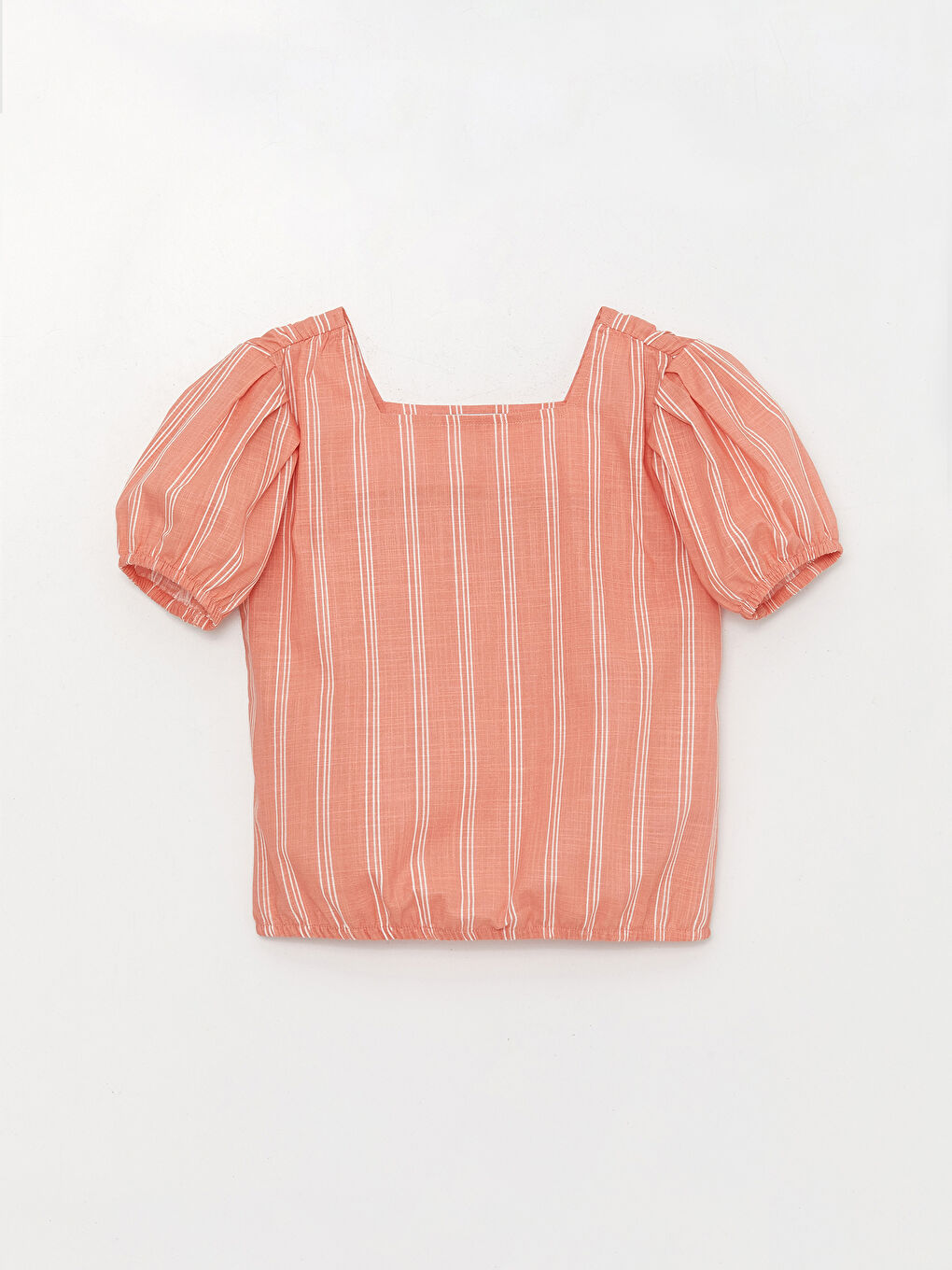 LC Waikiki Bluza sa kvadratnom kragnom, prugasta, kratki rukav, za devojčice -S3H457Z4-LFA