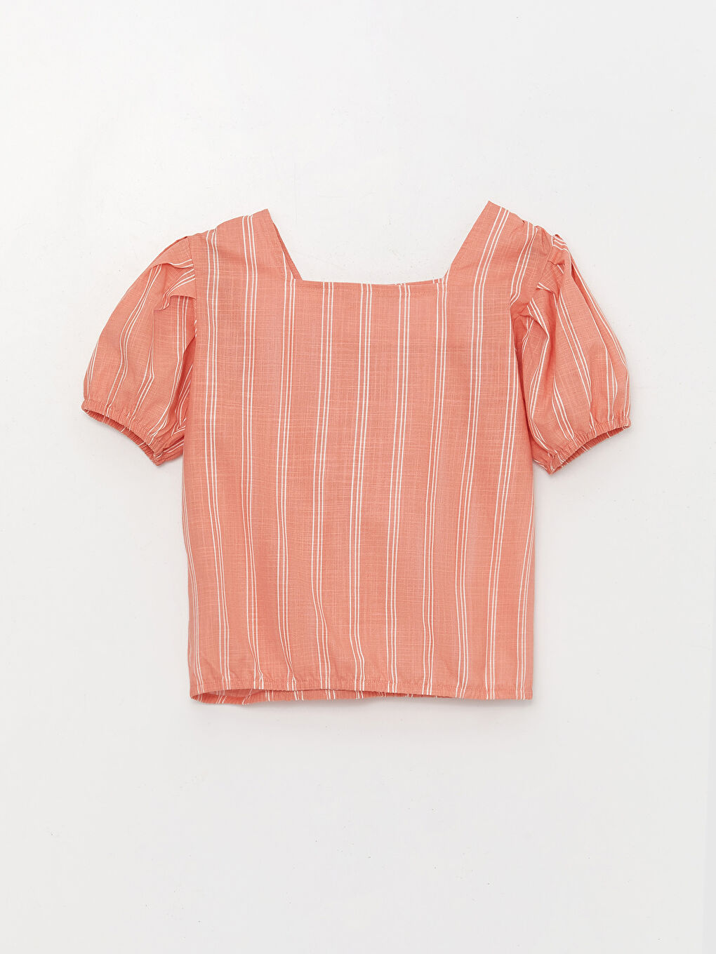 LC Waikiki Bluza sa kvadratnom kragnom, prugasta, kratki rukav, za devojčice -S3H457Z4-LFA