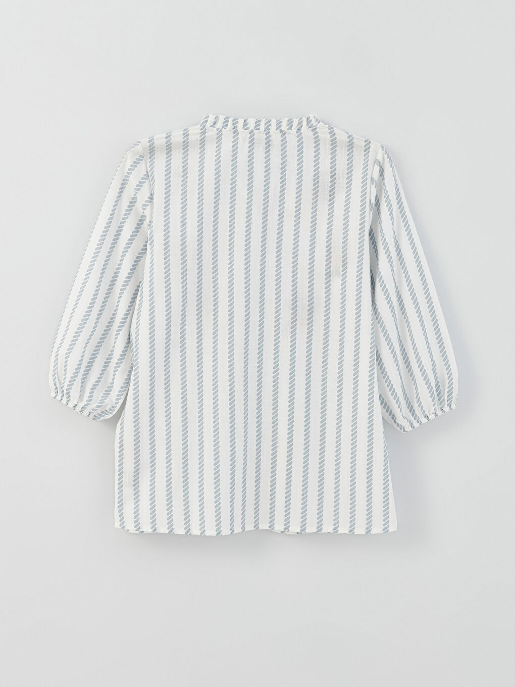 Mavi Kaçık Yaka Nakışlı Poplin Kadın Gömlek-6