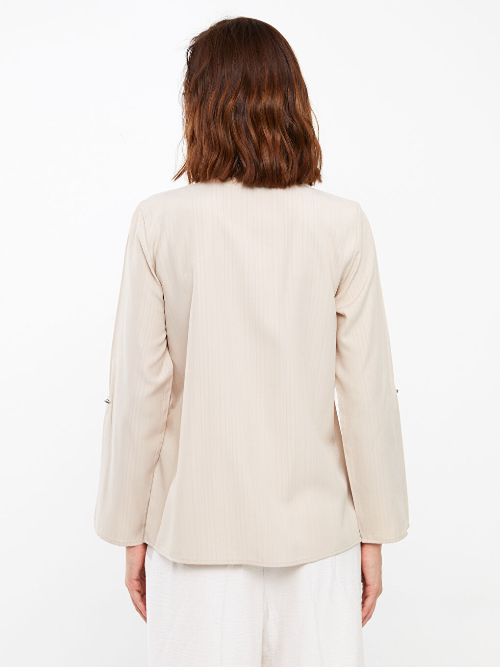 LCW Grace Crew Neck Plain Long Sleeve Women's Blouse -S3H471Z8-V93