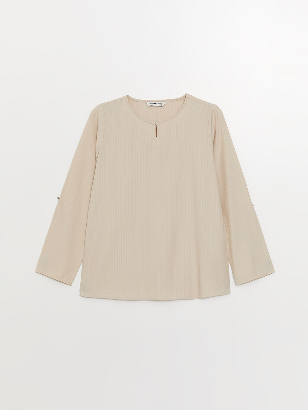 LCW Grace Crew Neck Plain Long Sleeve Women's Blouse -S3H471Z8-V93