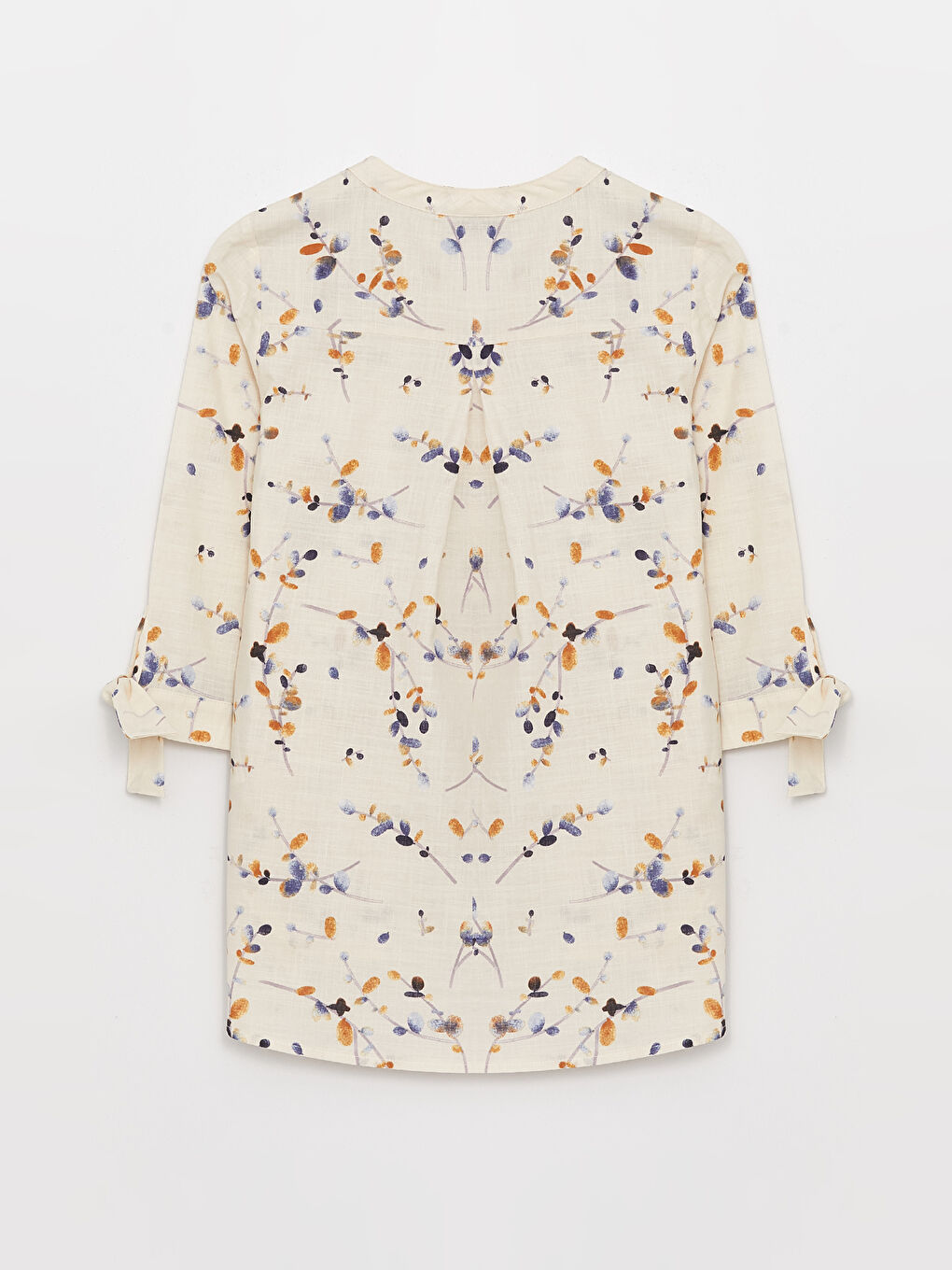 Notch Neck Patterned Women's Shirt-6