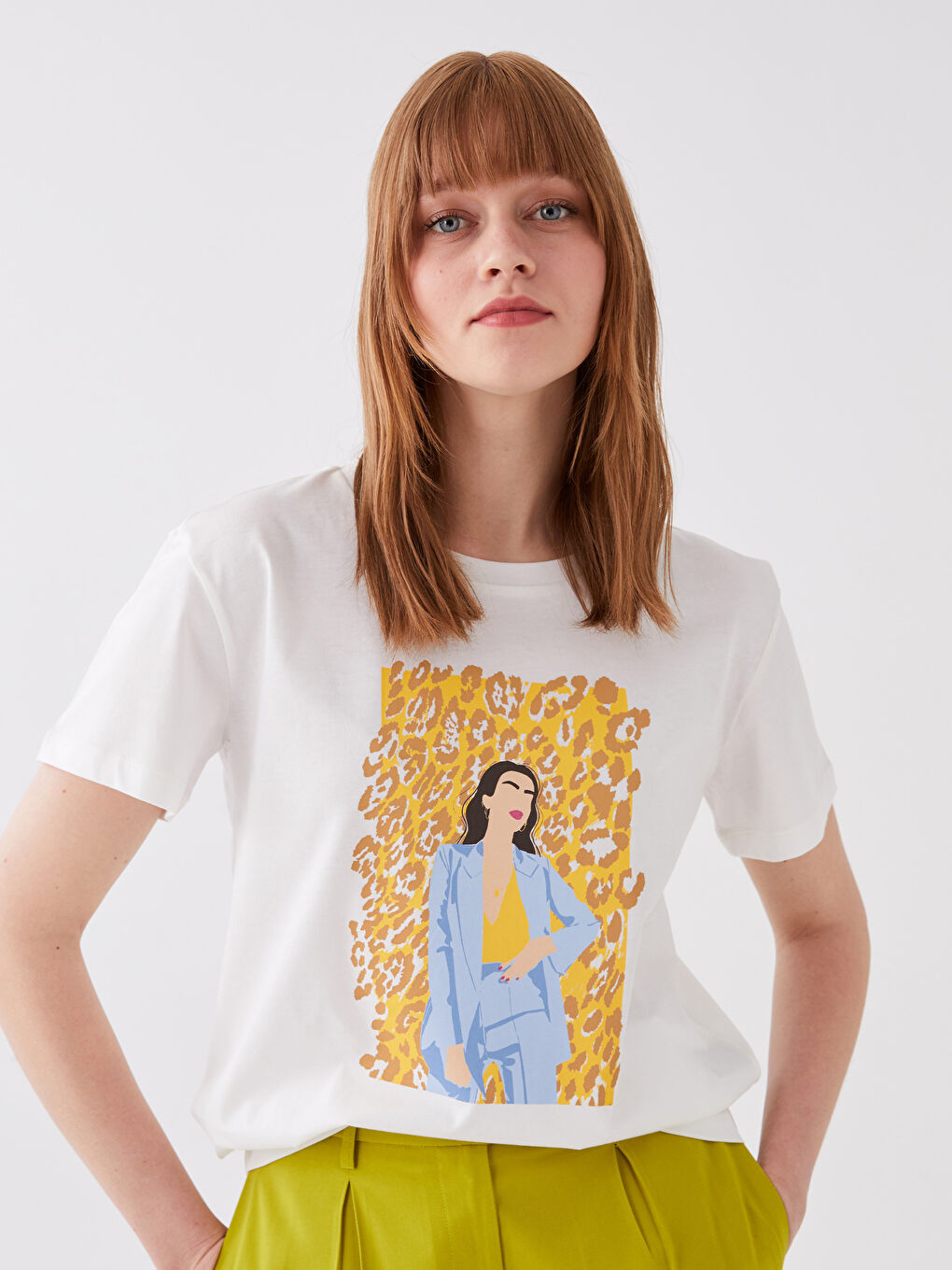 Crew Neck Printed Short Sleeve Women's T-Shirt