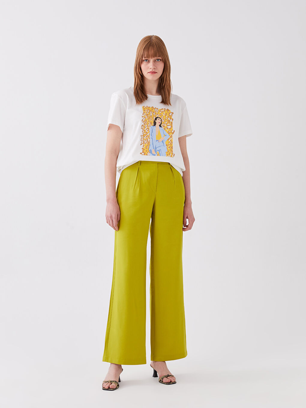 Crew Neck Printed Short Sleeve Women's T-Shirt-2