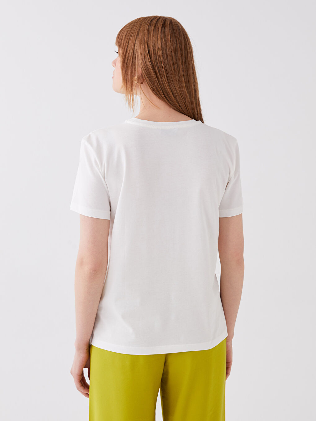 Crew Neck Printed Short Sleeve Women's T-Shirt-4