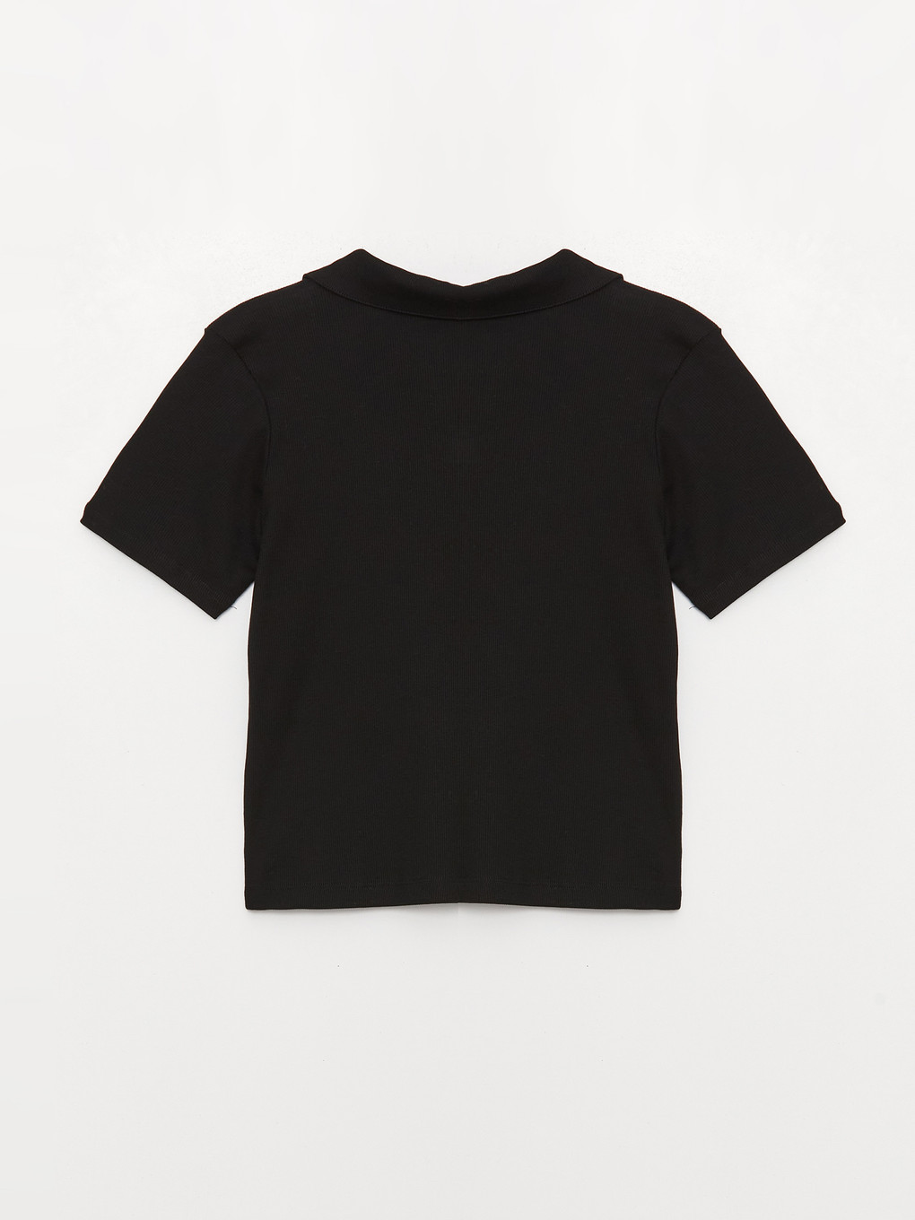 Polo Neck Plain Short Sleeve Women's T-shirt-6