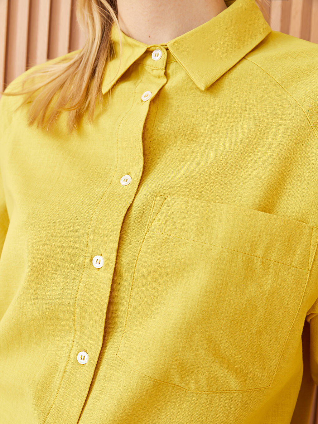 Yeşil Düz Uzun Kollu Oversize Poplin Kadın Gömlek Tunik-2