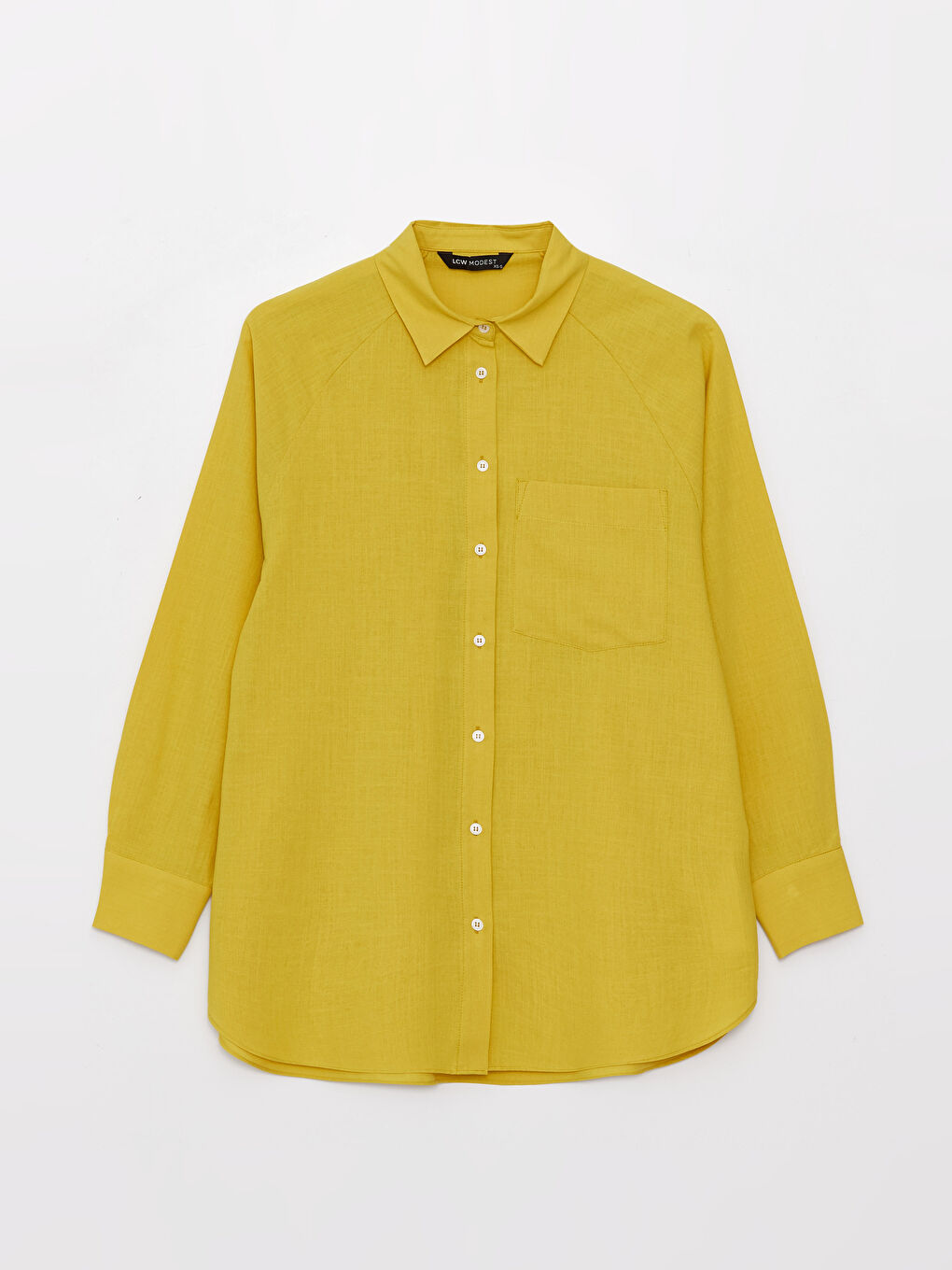 Yeşil Düz Uzun Kollu Oversize Poplin Kadın Gömlek Tunik-4