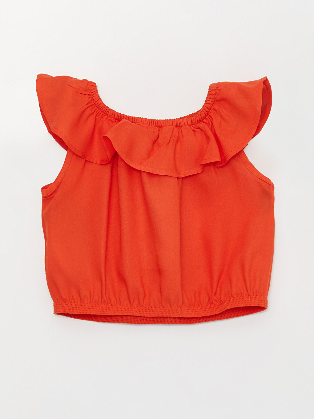 Boat Neck Basic Girl Crop Blouse-1