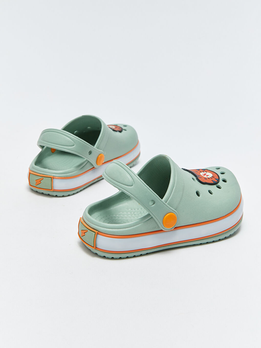 Yeşil Patch Detaylı Tabanı Işıklı Erkek Bebek Plaj Sandaleti-4