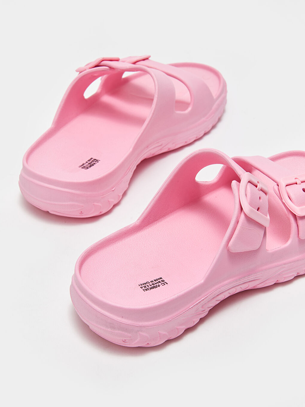 Buckle Detailed Double Strap Women's Slipper-4