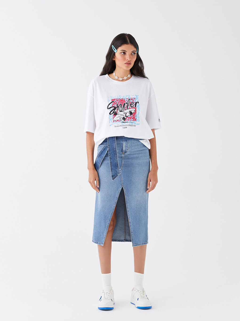 Beyaz Bisiklet Yaka Kısa Kollu Nostaljik Maymun Baskılı Penye Unisex Tişört-8