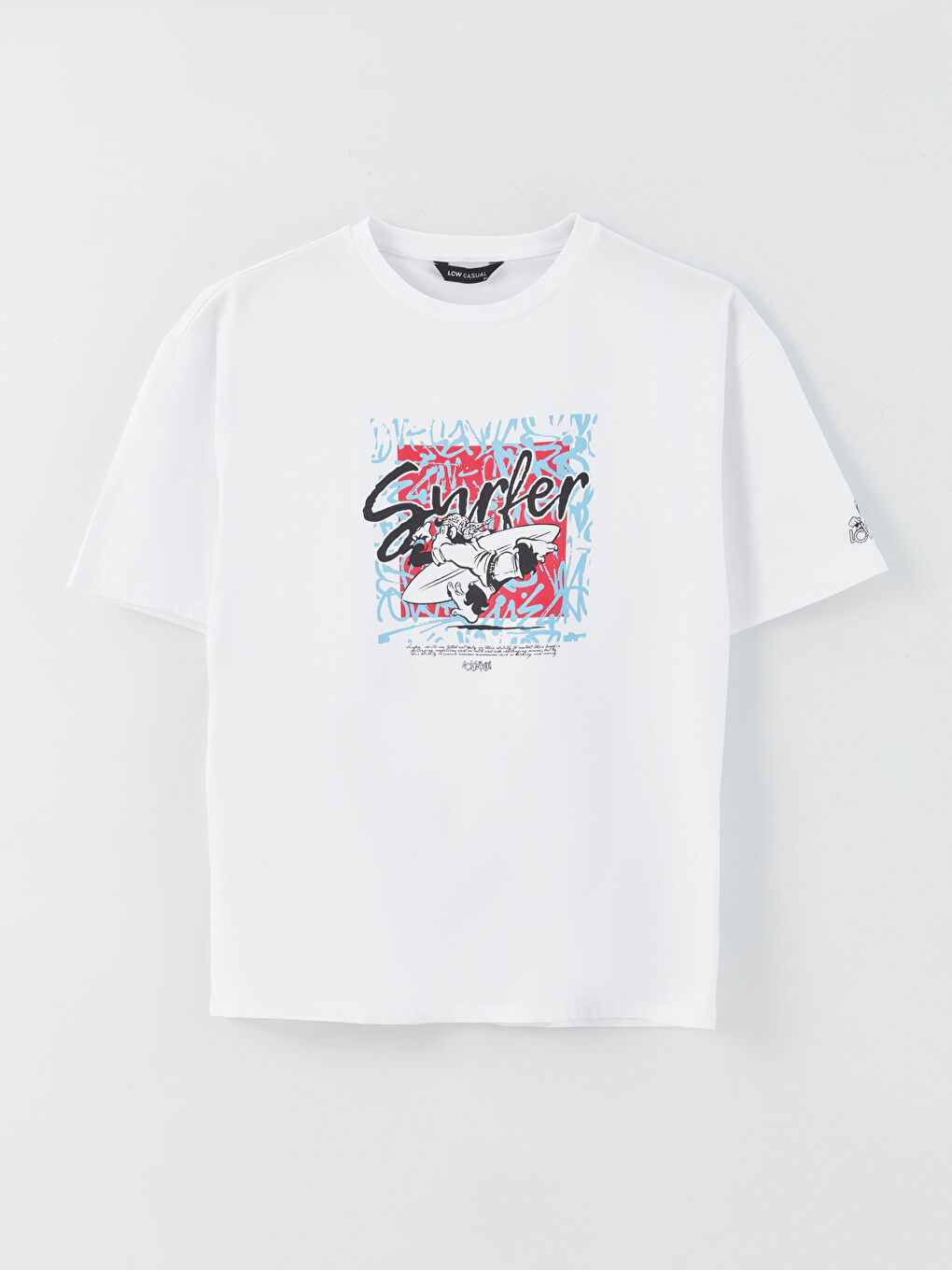 Beyaz Bisiklet Yaka Kısa Kollu Nostaljik Maymun Baskılı Penye Unisex Tişört-15