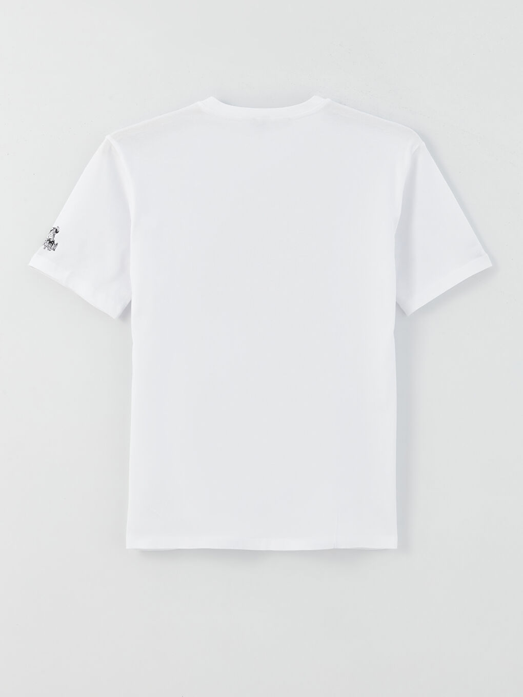 Beyaz Bisiklet Yaka Kısa Kollu Nostaljik Maymun Baskılı Penye Unisex Tişört-16