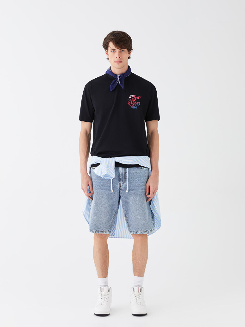 XSIDE T-shirt en Jersey à Manches Courtes Col Rond Imprimé Singe Nostalgique pour Hommes -S3H519Z8-CVL