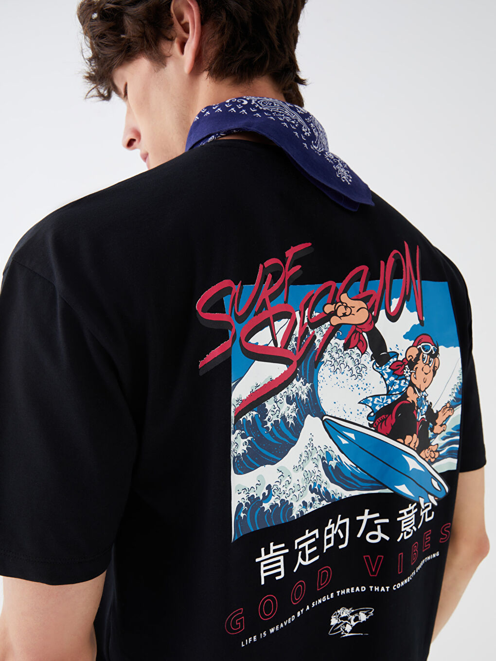 XSIDE T-shirt en Jersey à Manches Courtes Col Rond Imprimé Singe Nostalgique pour Hommes -S3H519Z8-CVL