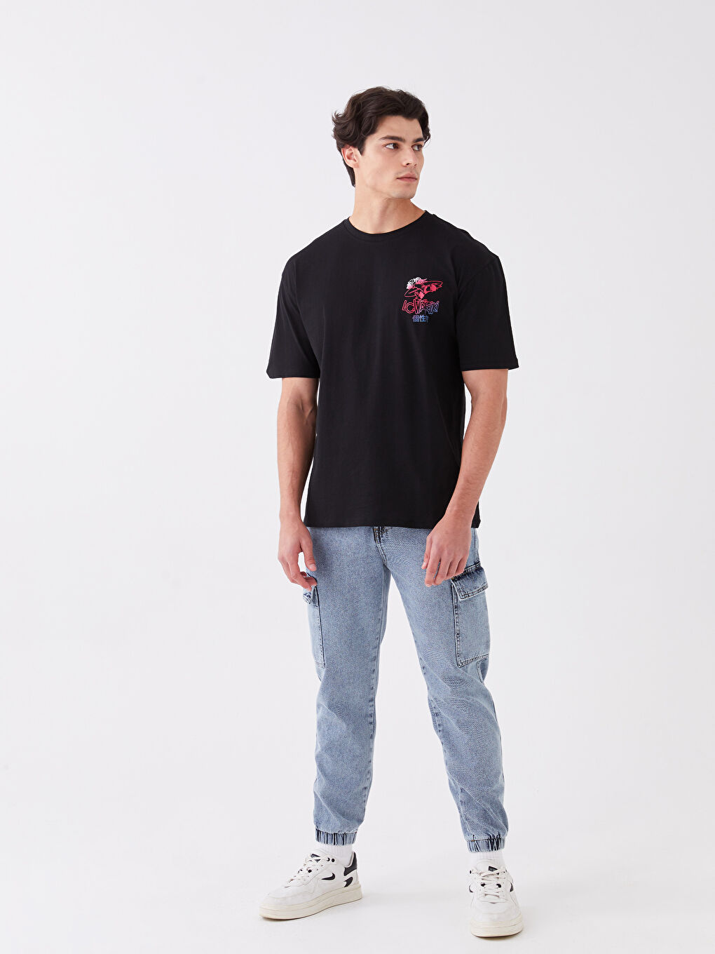XSIDE T-shirt en Jersey à Manches Courtes Col Rond Imprimé Singe Nostalgique pour Hommes -S3H519Z8-CVL