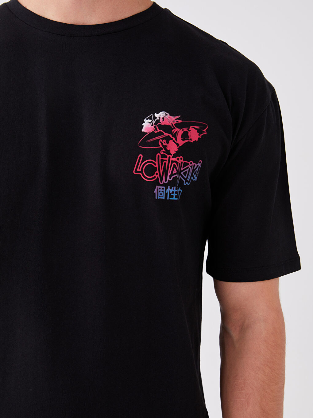 XSIDE T-shirt en Jersey à Manches Courtes Col Rond Imprimé Singe Nostalgique pour Hommes -S3H519Z8-CVL