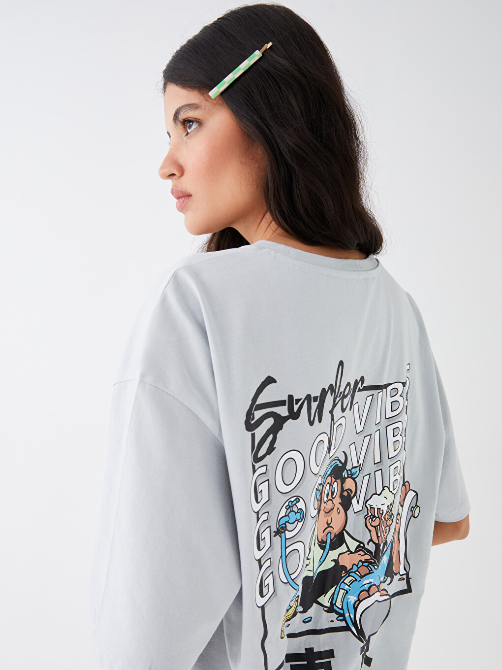 XSIDE Crew Neck Short Sleeve Nostalgic Monkey Printed Jersey Men's
