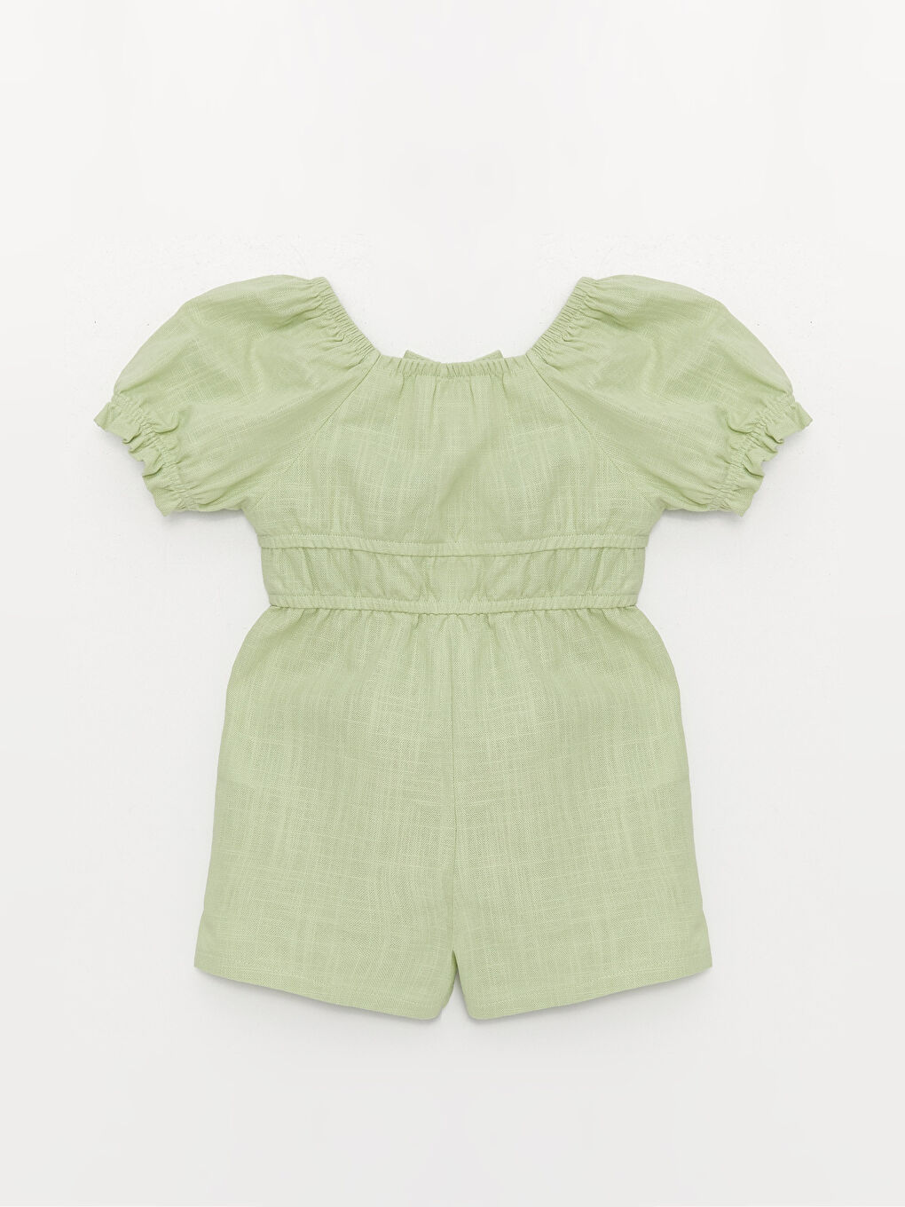 Square Collar Baby Girl Rompers-1