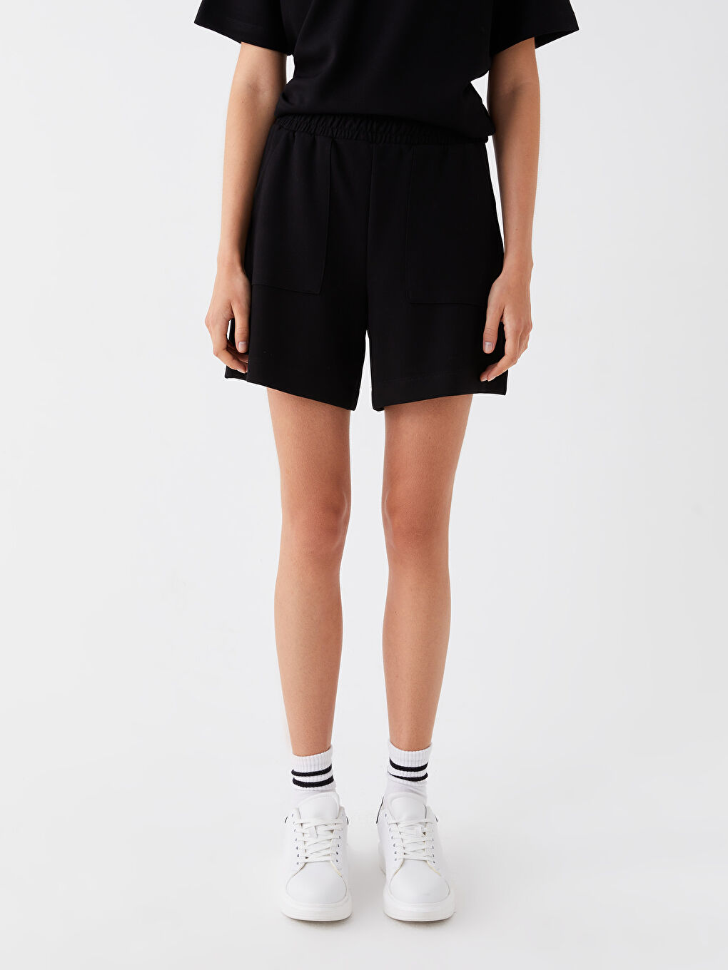 Elastic Waist Comfortable Fit Women's Shorts -S3H539Z8-CVL