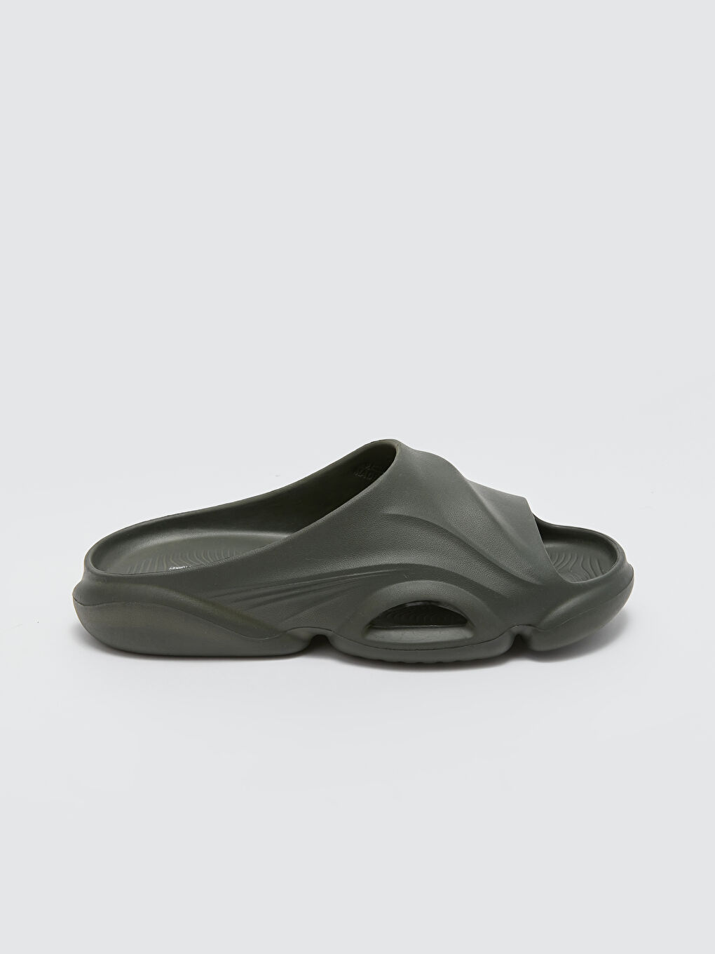 Haki Tek Bantlı Erkek Terlik-2