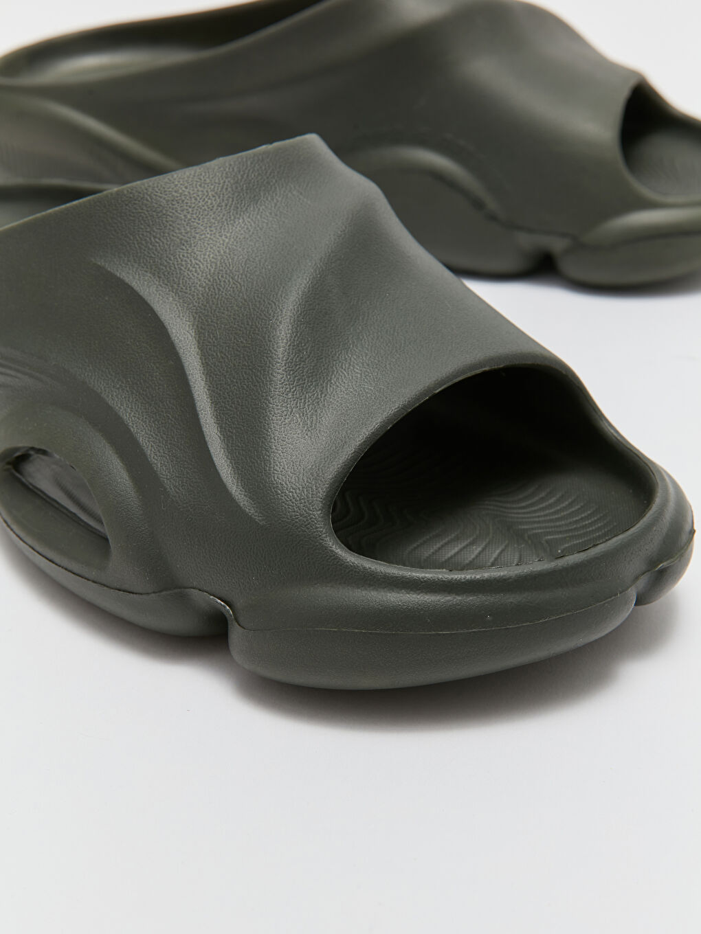 Haki Tek Bantlı Erkek Terlik-5