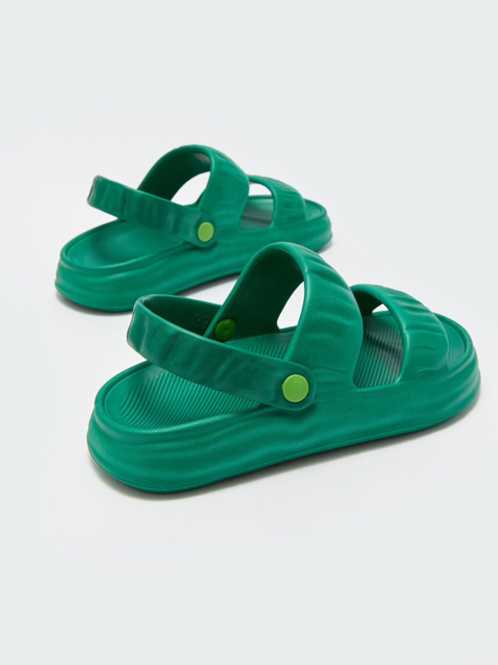 Yeşil Çift Bantlı Kadın Terlik-4