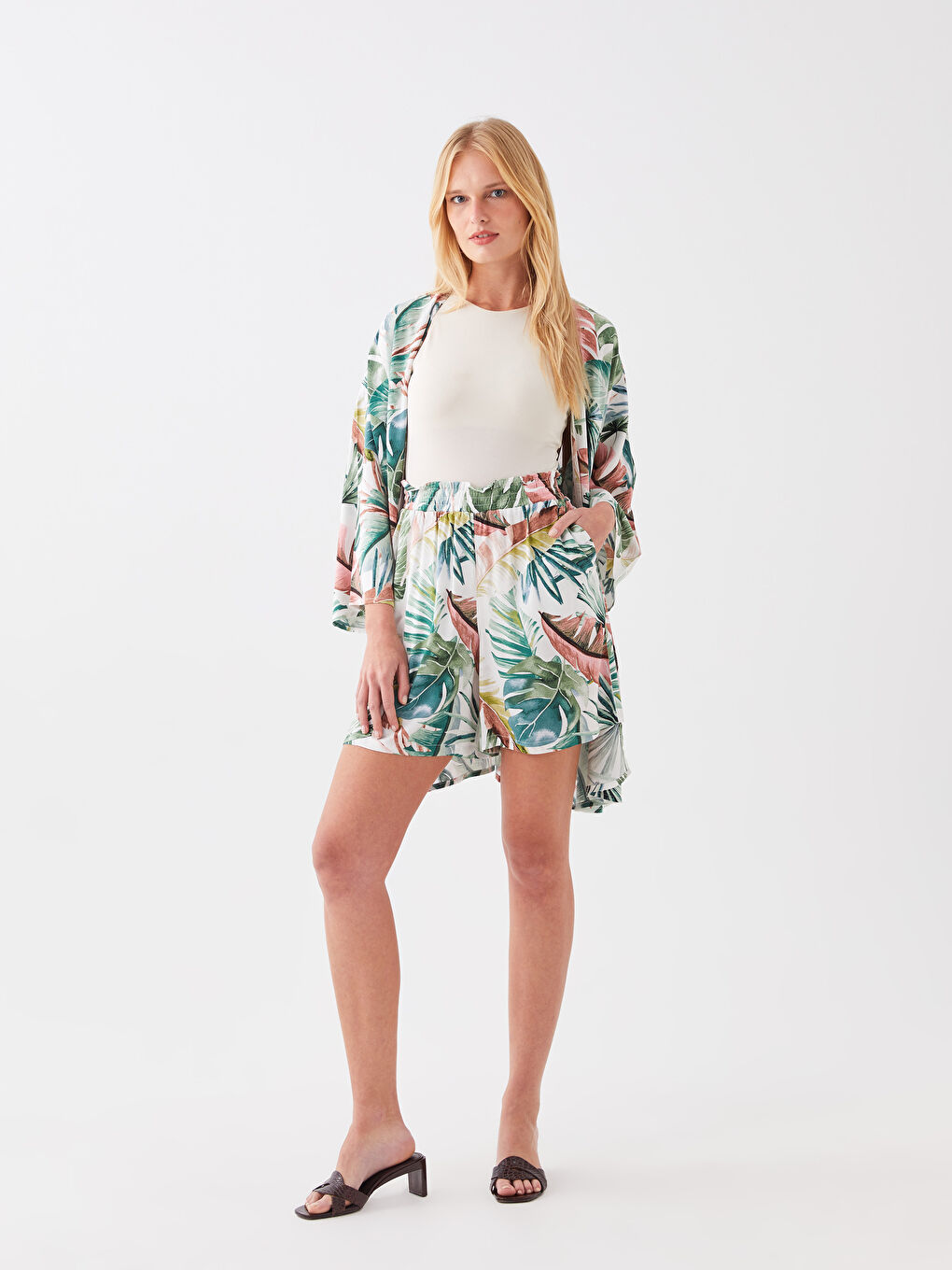 Elasticated Waist Patterned Women's Shorts