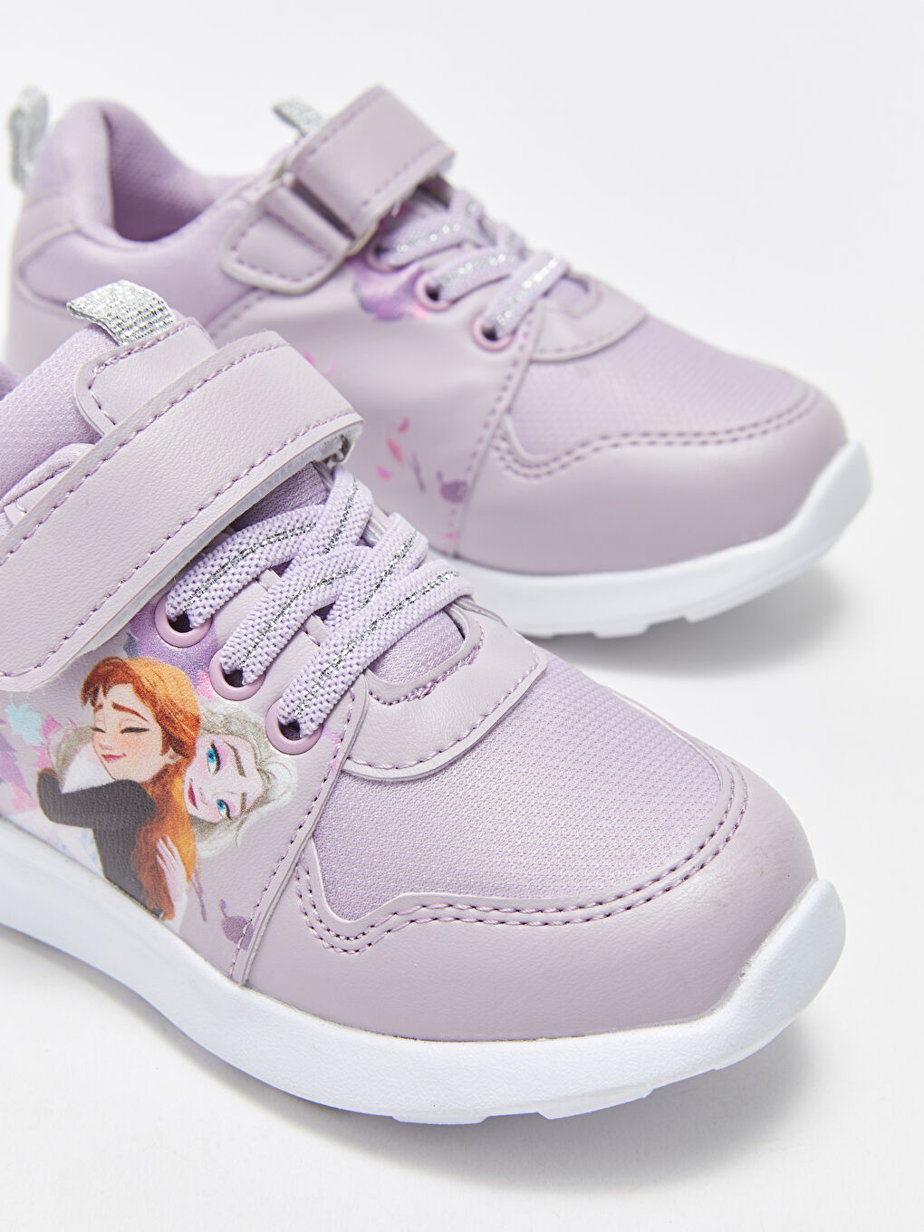 Lila Frozen Baskılı Cırt Cırtlı Kız Çocuk Aktif Spor Ayakkabı-2