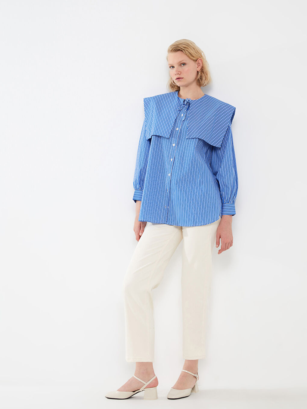 Bej Standart Fit Düz Gabardin Kadın Pantolon-1