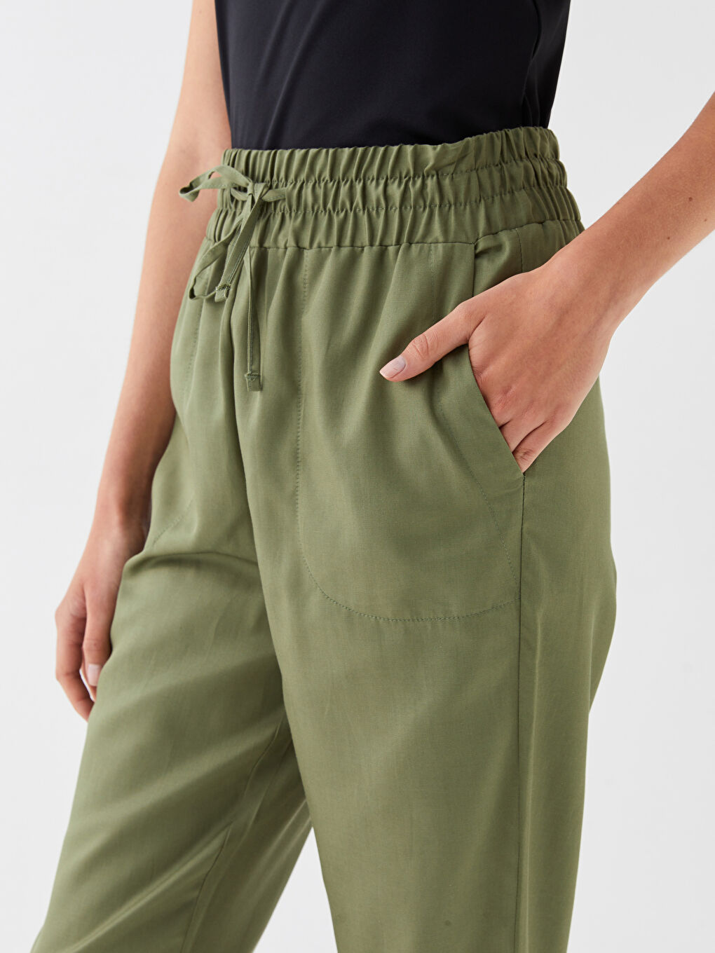 LCW Vision Ženske Pantalone sa Elastičnim Strukom Šargarepa Fita Jednostavne -S3H584Z8-GUY