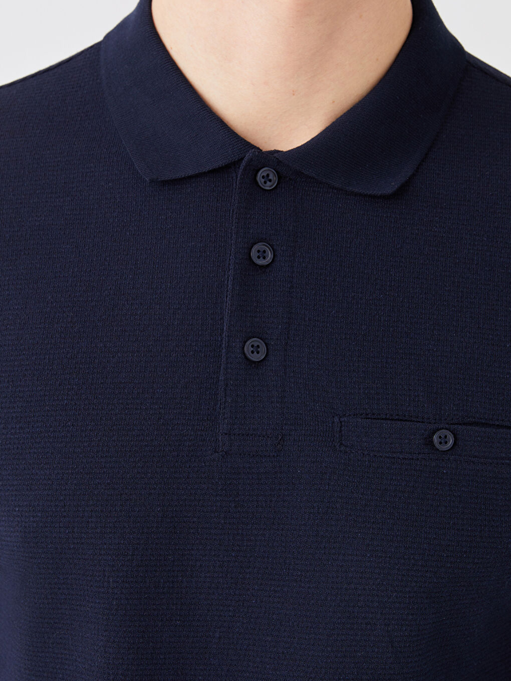 سويت شيرت ياقة بولو كم طويل للرجال-3