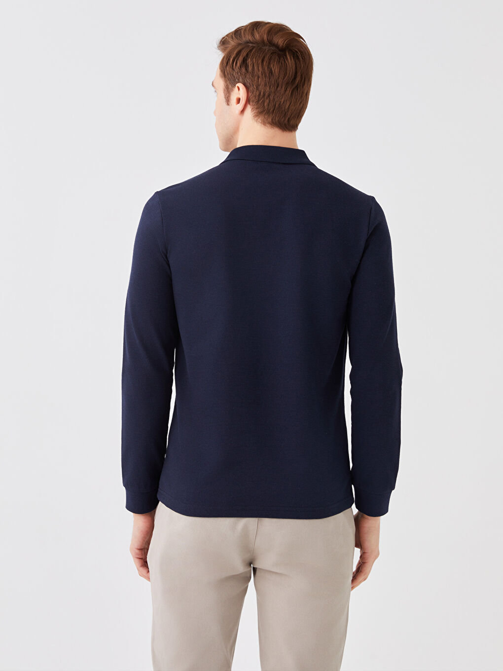 سويت شيرت ياقة بولو كم طويل للرجال-4