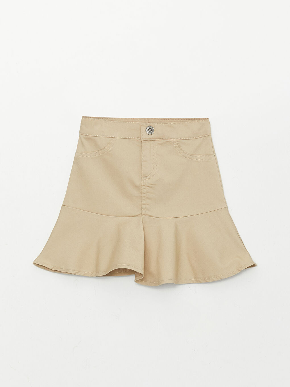 Bej Fırfırlı Kız Çocuk Etek-2